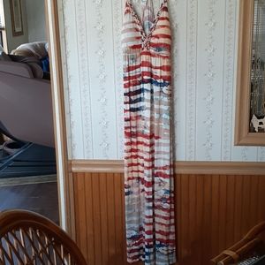 Long straight length halter dress